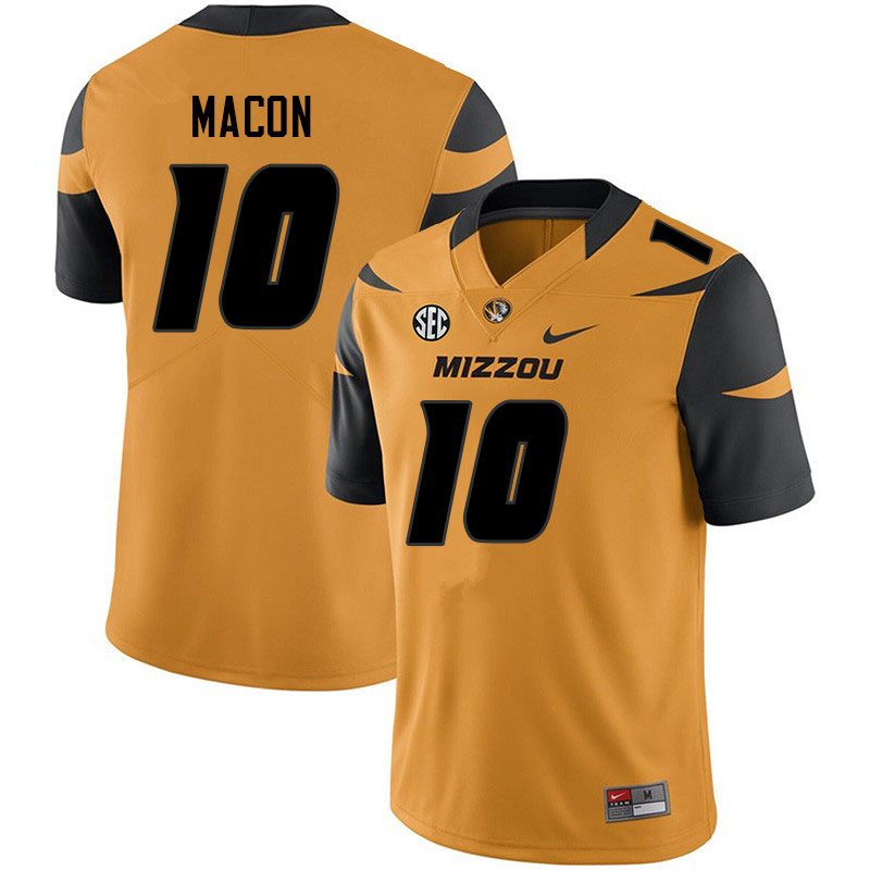 Men #10 Tyler Macon Missouri Tigers College Football Jerseys Sale-Yellow